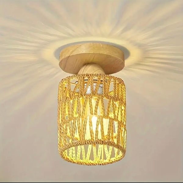 Rattan Ceiling Light Fixture