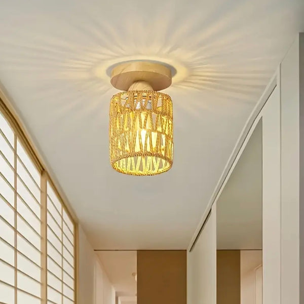 Rattan Ceiling Light Fixture