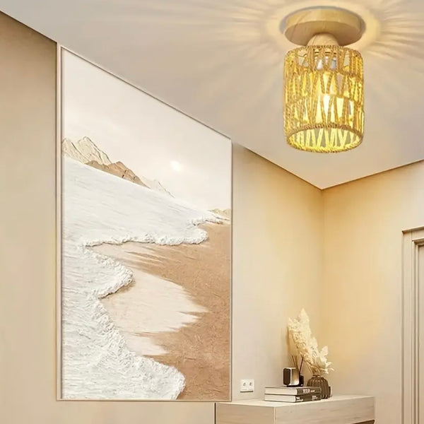 Rattan Ceiling Light Fixture