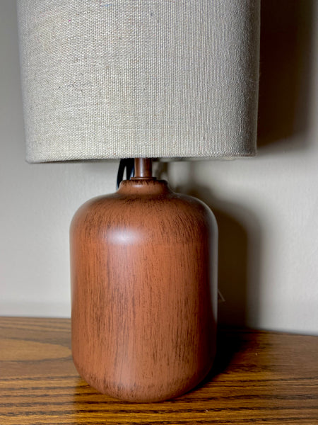 Faux Wood Table Lamp